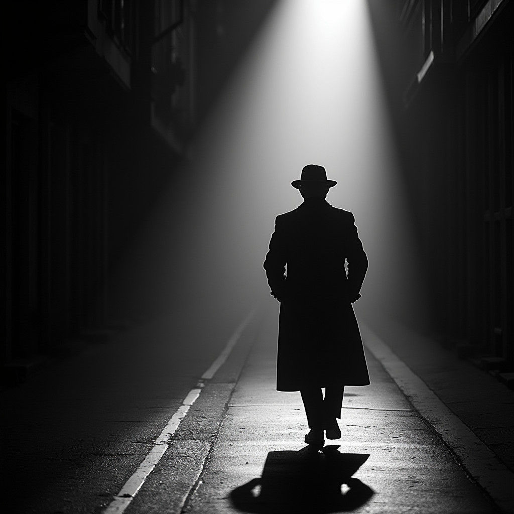 Film Noir: Light Beam on Desolate Street