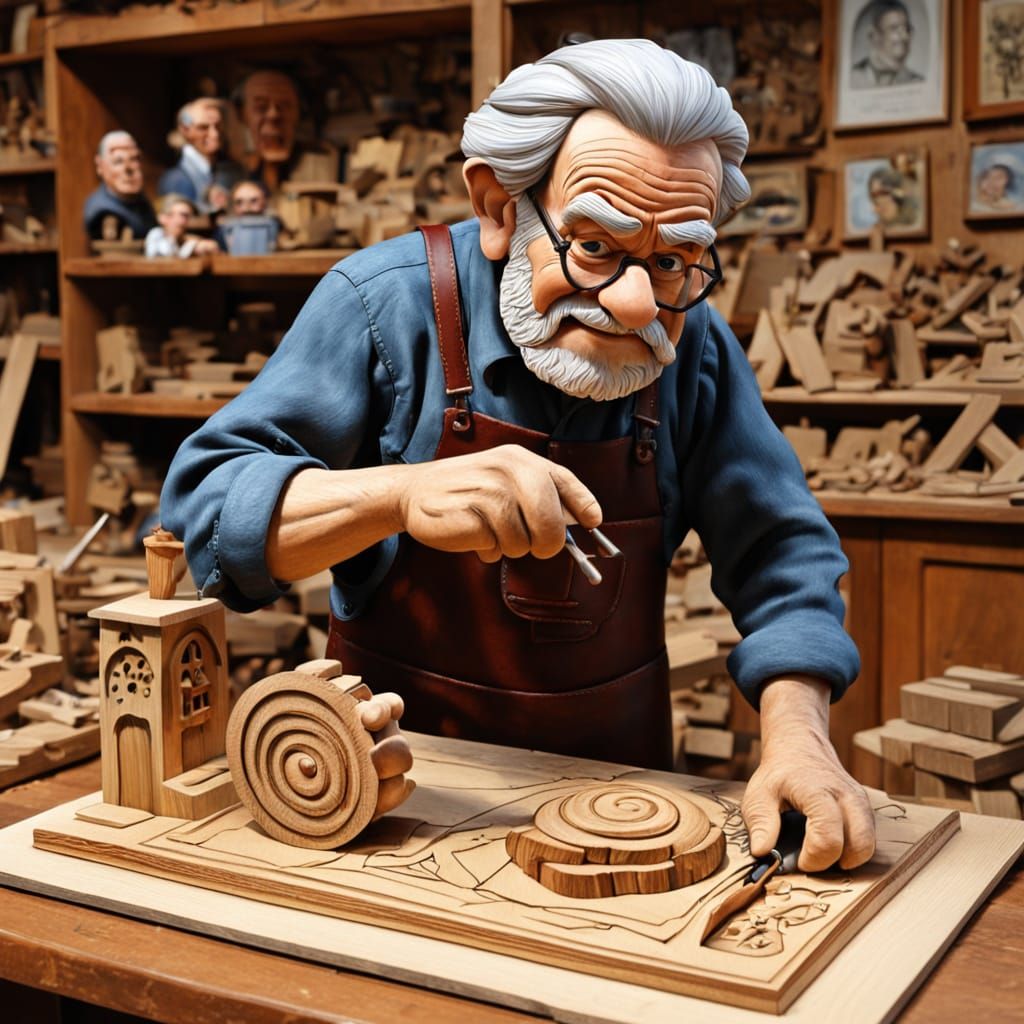 Caricature of Geppetto the Woodcarver