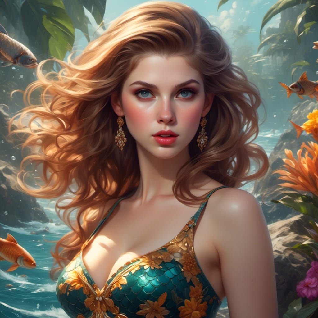 Anna Kendrick as Mermaid: Hyperdetailed Digital Art