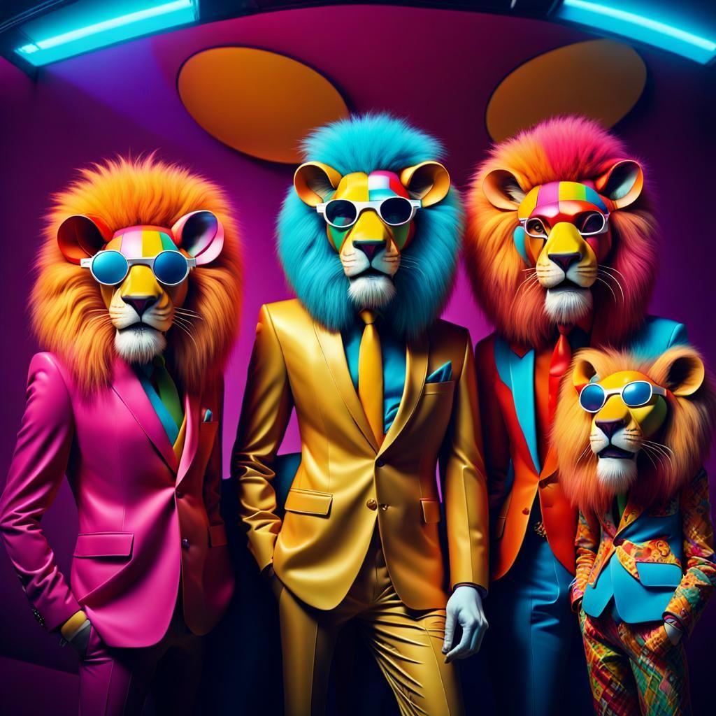 Anthropomorphic lions