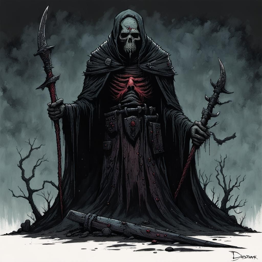 Grimdark Skull Art with Bold Colors