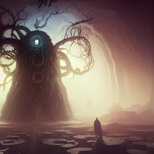 Hyperdetailed Yog-Sothoth Concept Art in Dark Fantasy Style