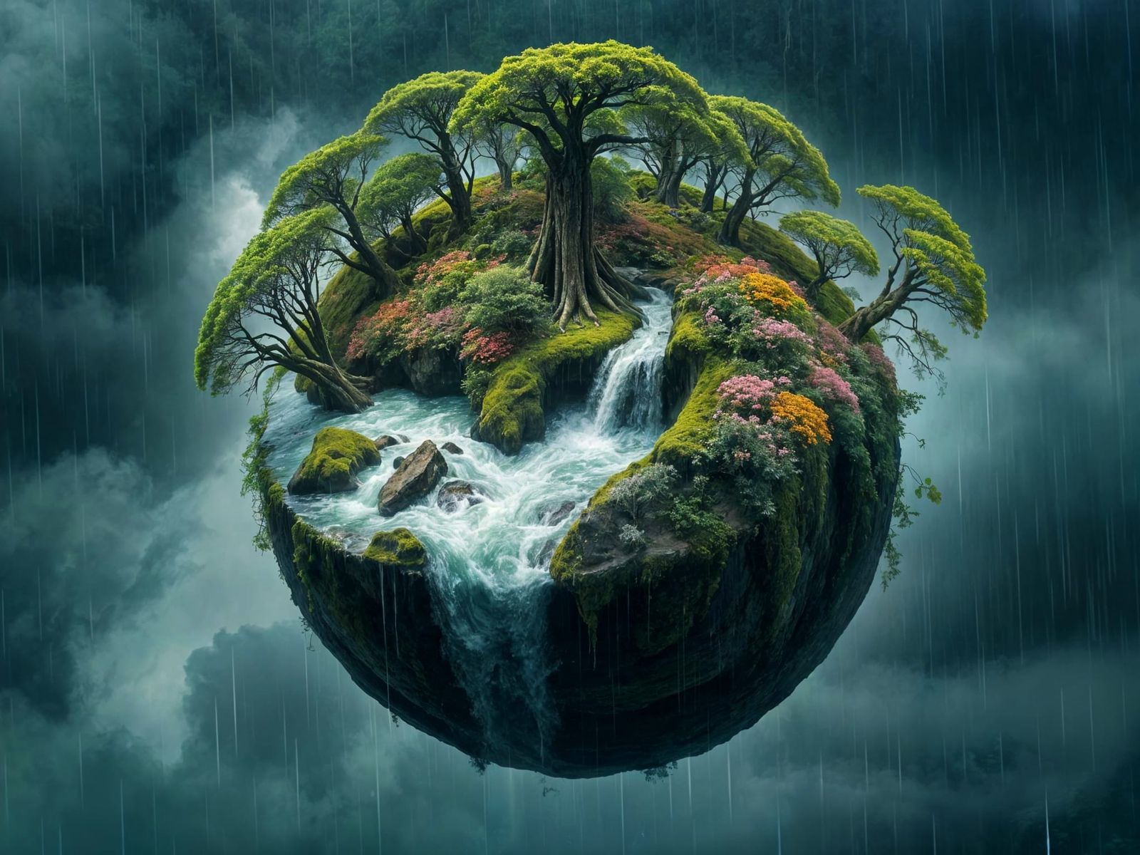 Vibrant Jungle Microcosm in Springtime