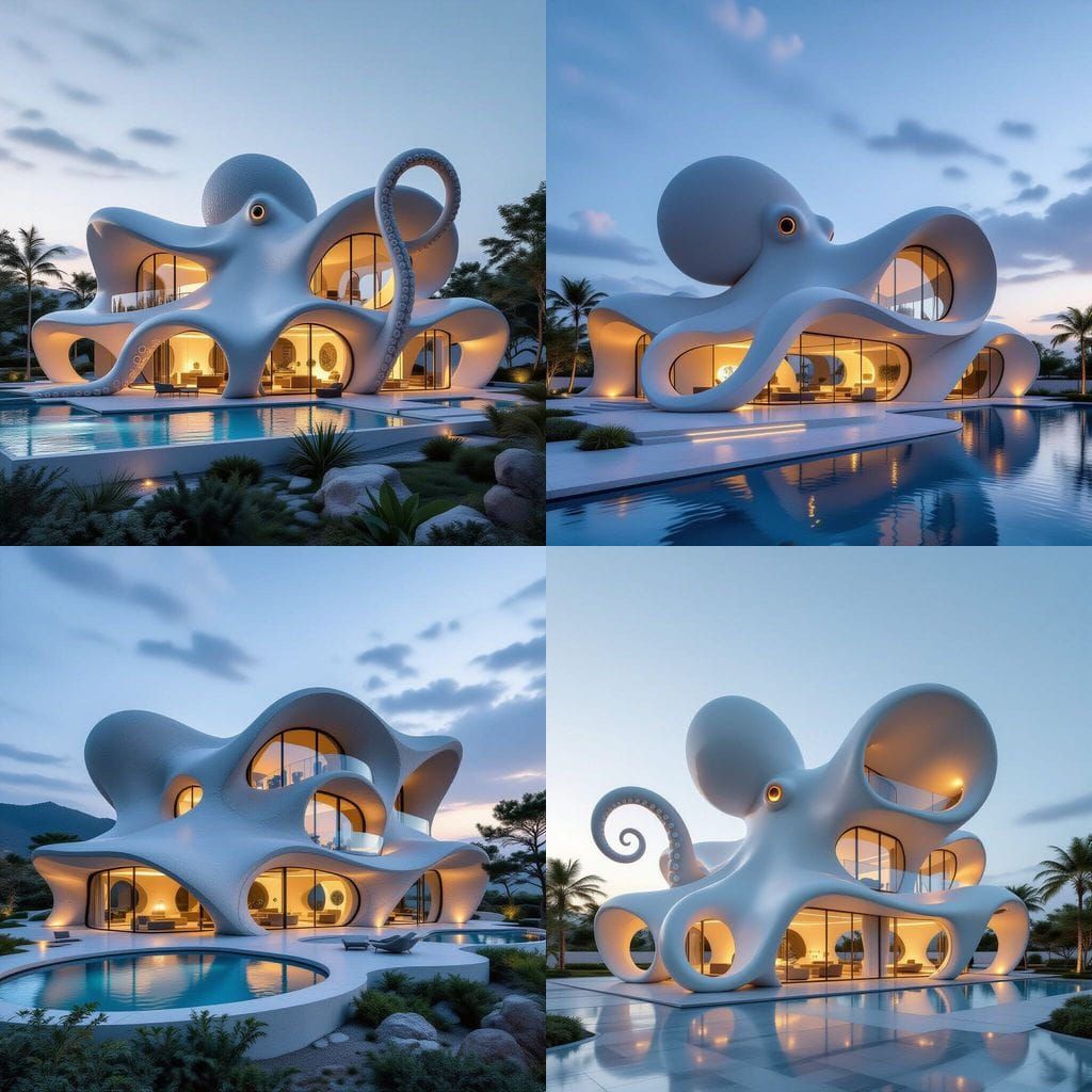 Octopus-Shaped Villa: Unique Architectural Concept