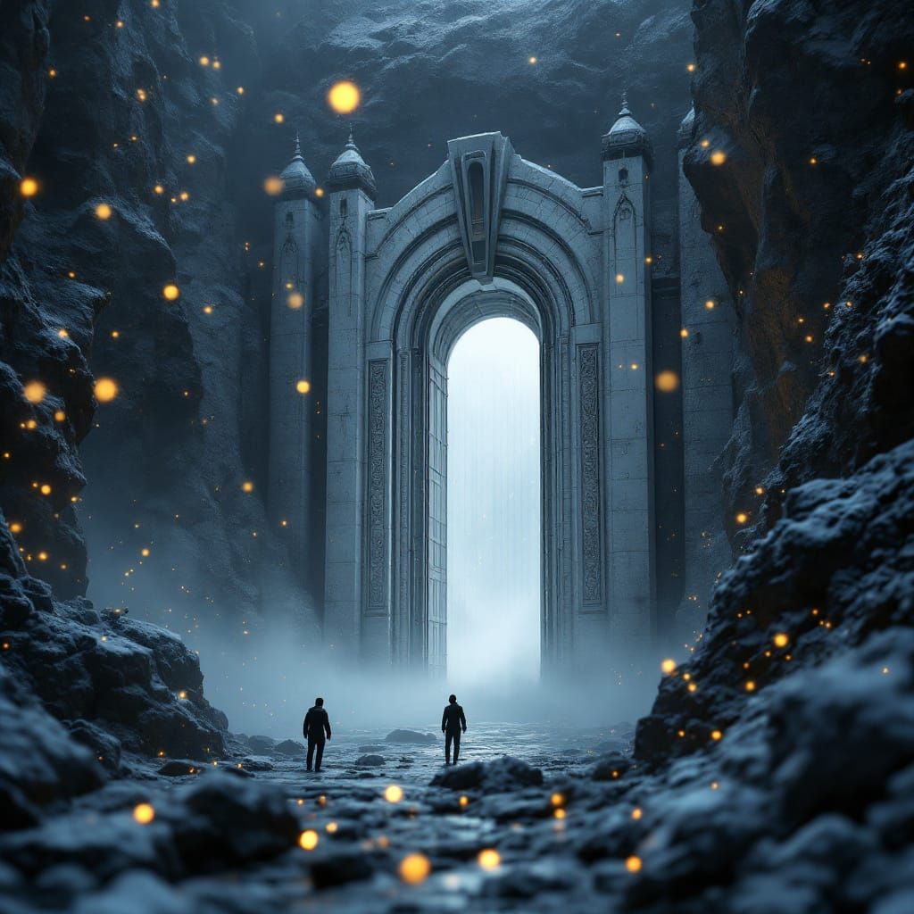 Art Deco Gates of Moria - Misty Digital Matte Painting