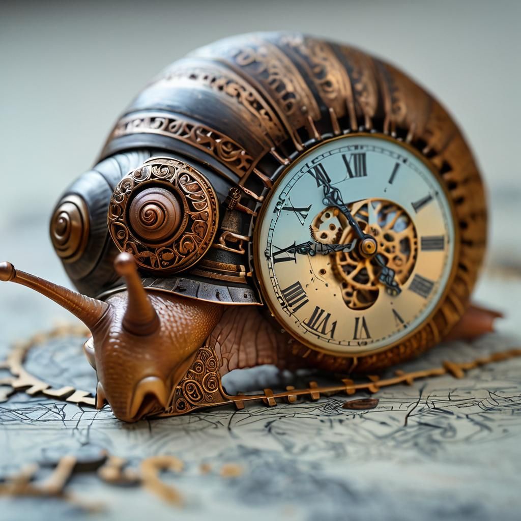 Steampunk Snail Embarks on a Timeless Journey