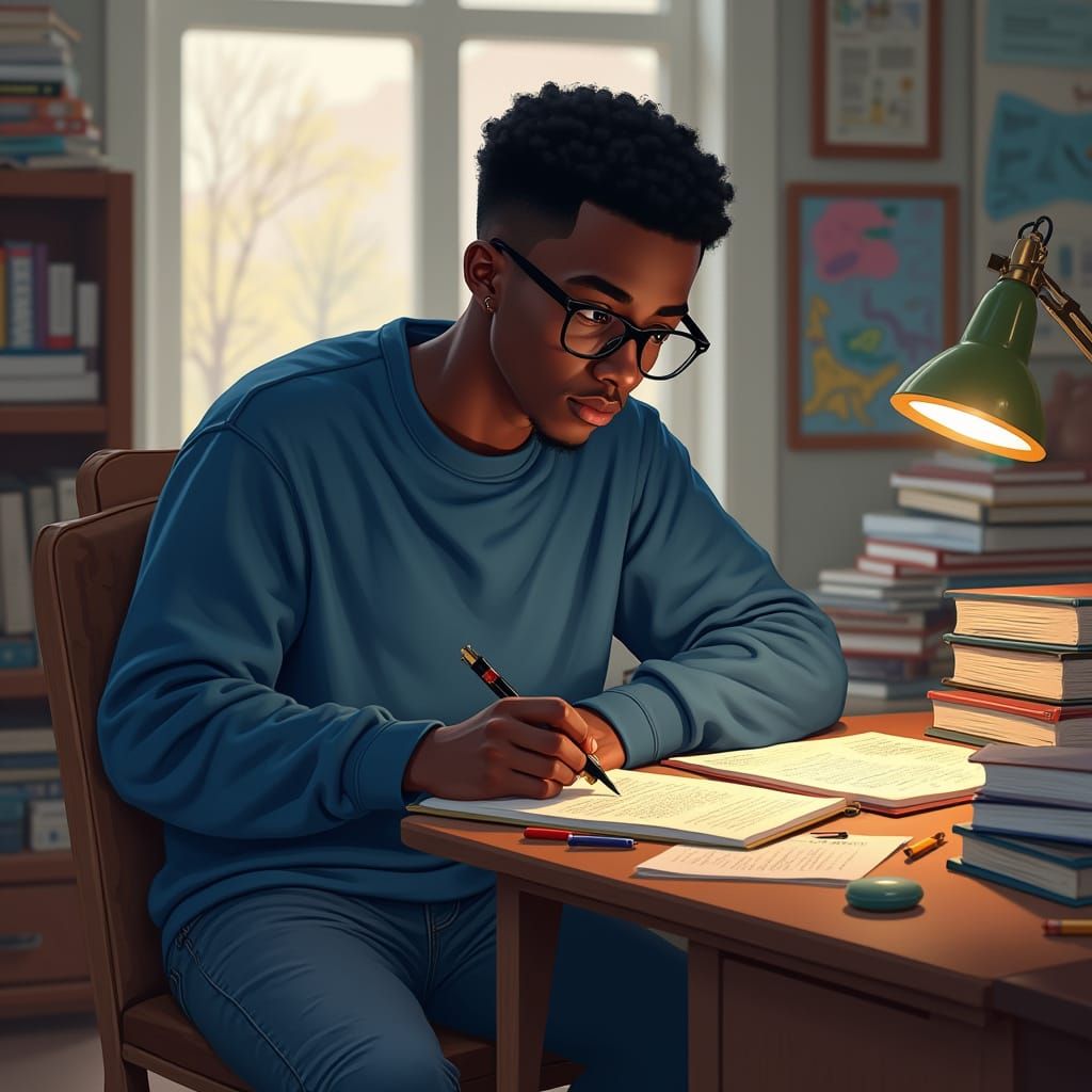 Hyperrealistic Portrait of a Student in Photorealistic Style