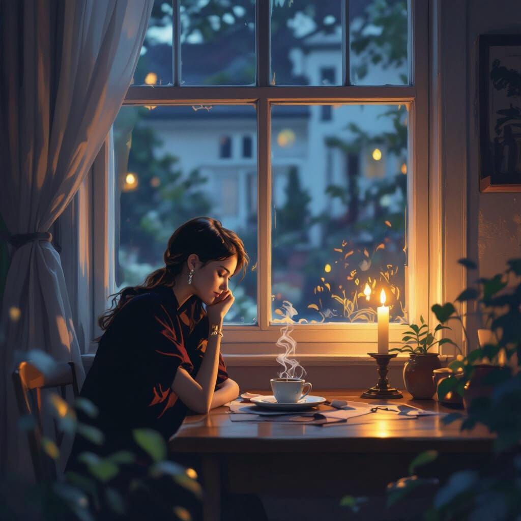 Dreamy Garden Portrait in Art Nouveau Style