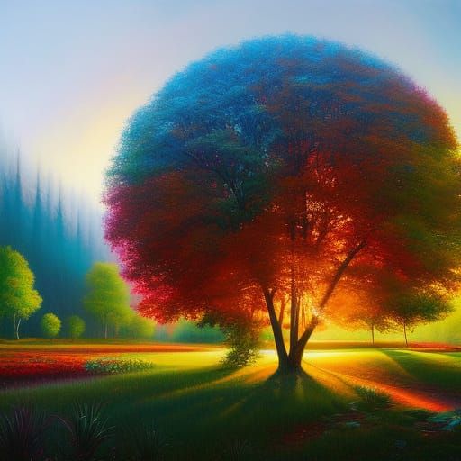 Tree in Glass Globe: Hyperdetailed Concept Art