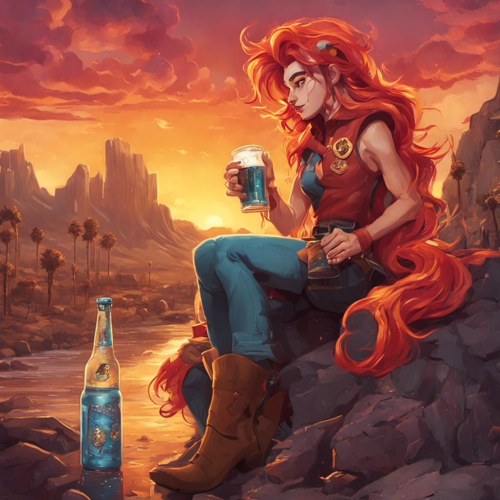 Ryan Long and Sunset Shimmer in Phoenix: Digital Art