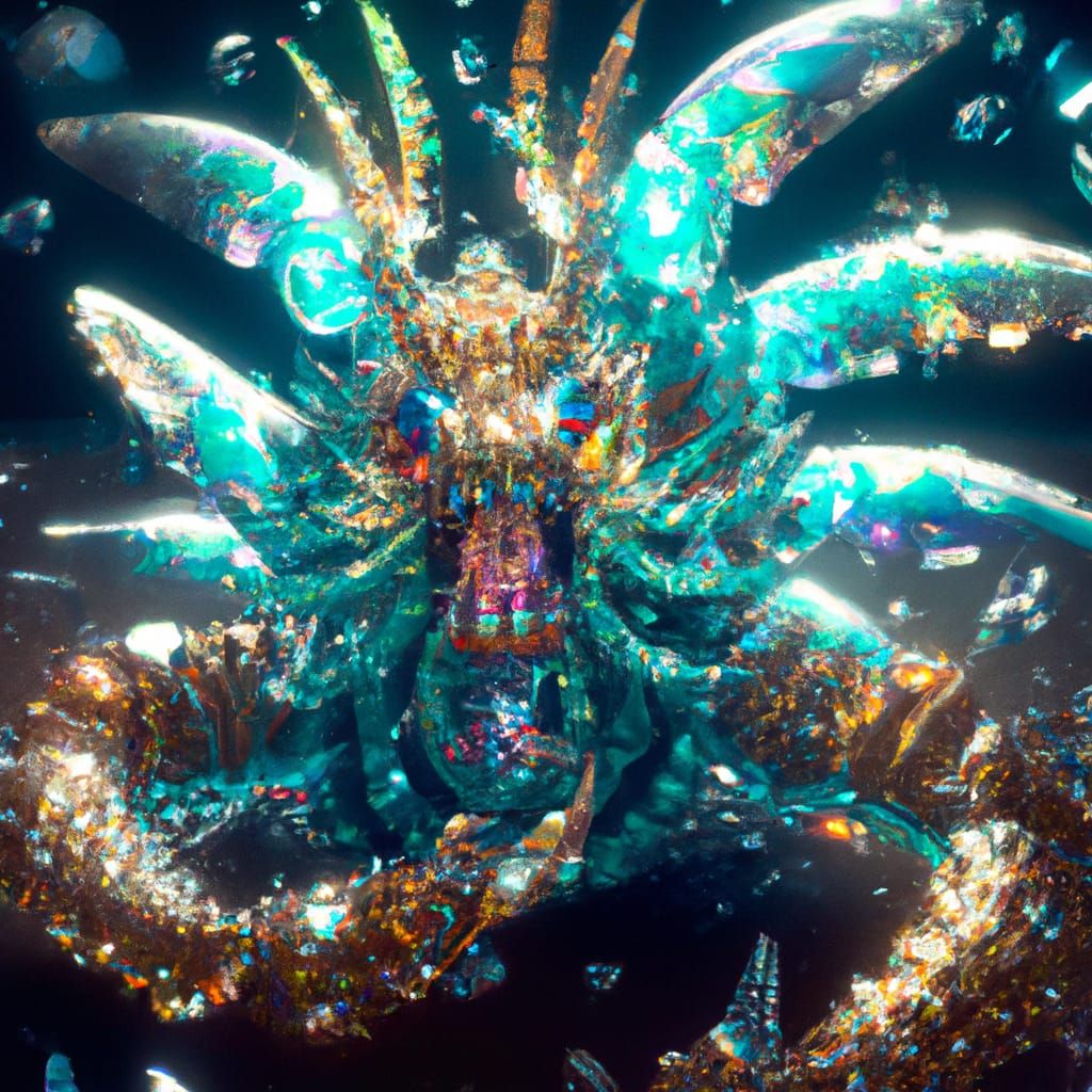 Diamond Gem Dragon in Astral Holographic Style