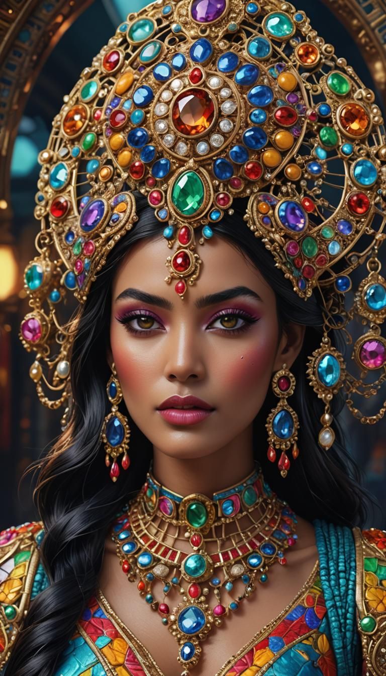 Exotic Jewellery Magazine Cover in Hyperrealistic Style