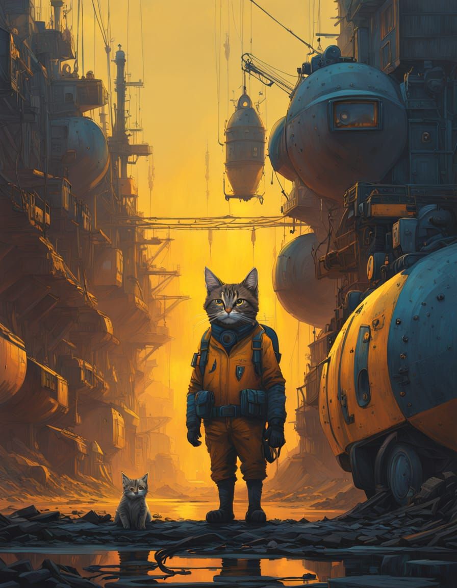 Vibrant Yellow Cat-Banana Hybrid in Hyper-Realistic Mid Shot