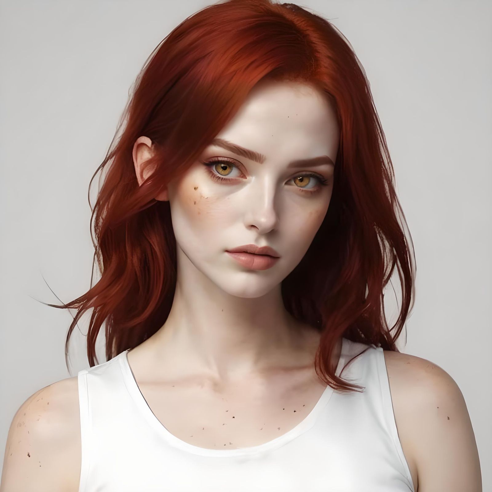 Agitated German-American Woman with Red Hair