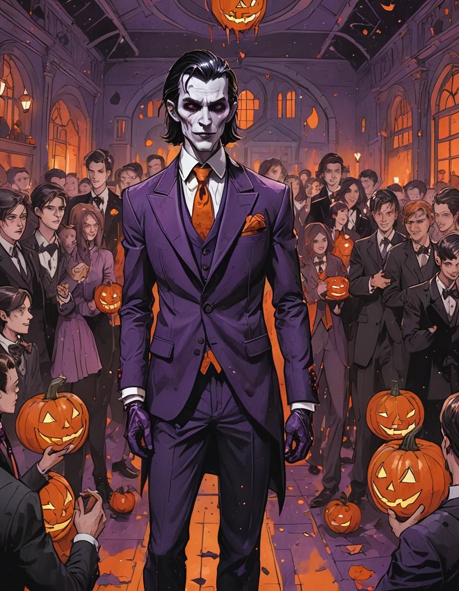 Young Dracula at Prom in Dark Fantasy Style