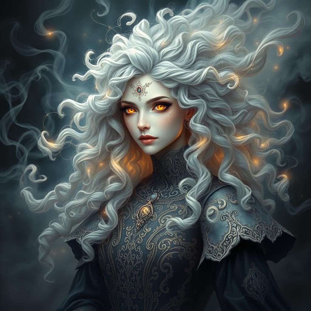 Mystical Woman in Ornate Attire, Fantasy Art