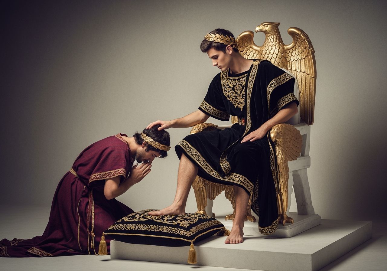 Roman Emperor on Eagle Throne: Professional Photography