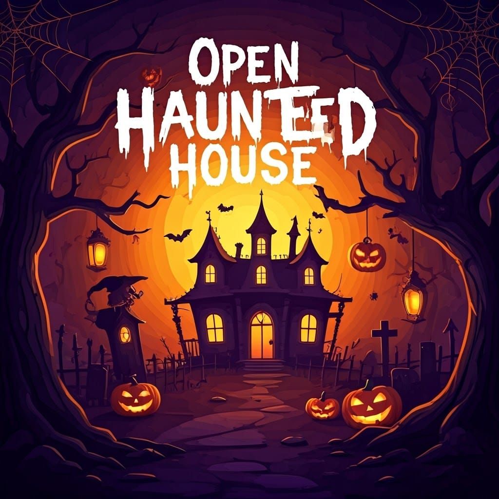 Halloween Haunted House Vector Art Illustration