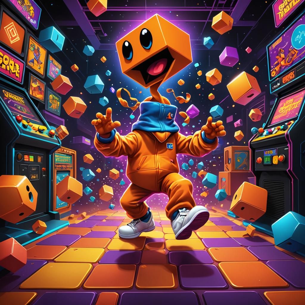 Q*bert Reimagined as Hip-Hop Dancer