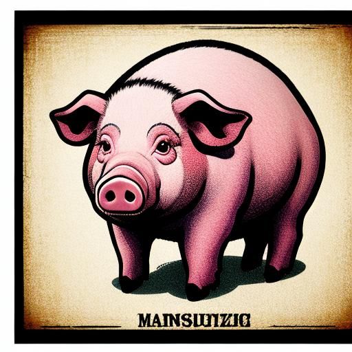 Minimalist Pig Logo Poster Design