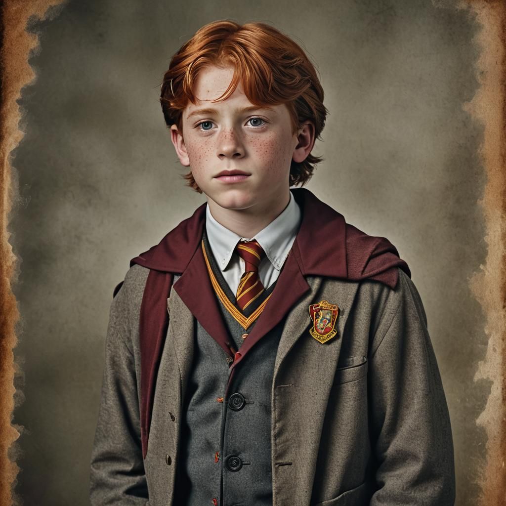 Ronald Weasley Gryffindor Portrait in Professional Style