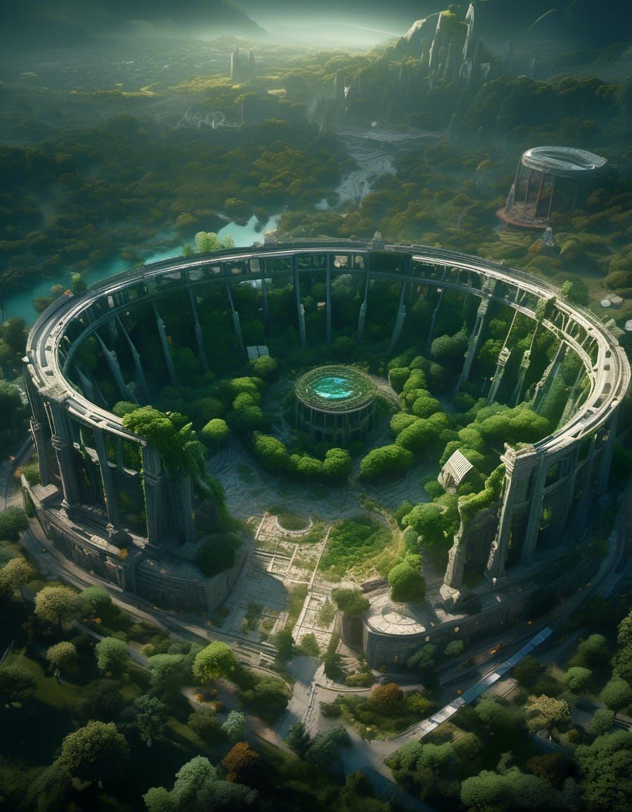 Hyperreal Undergrowth Coliseum Arena in 8k