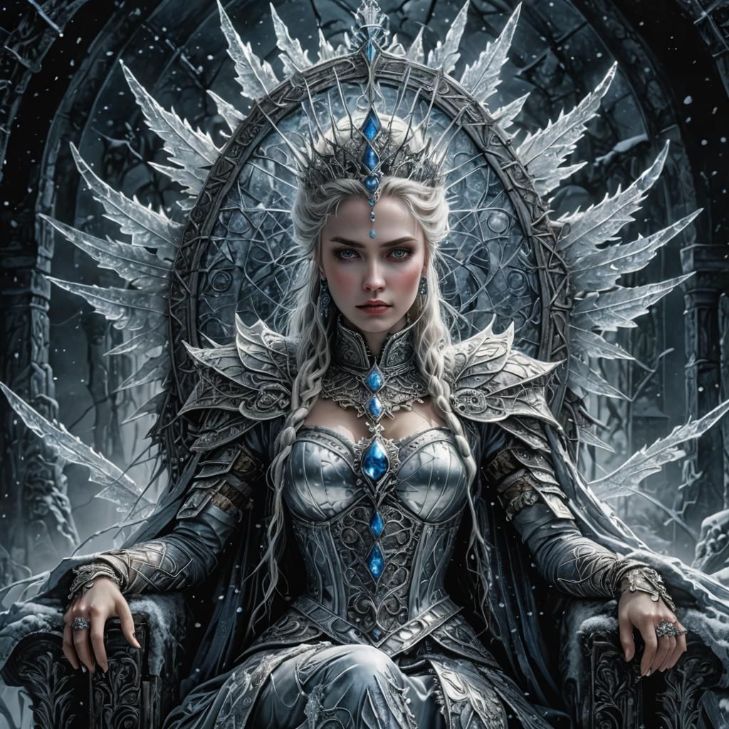 Ice Queen Princess in Detailed Fantasy Art