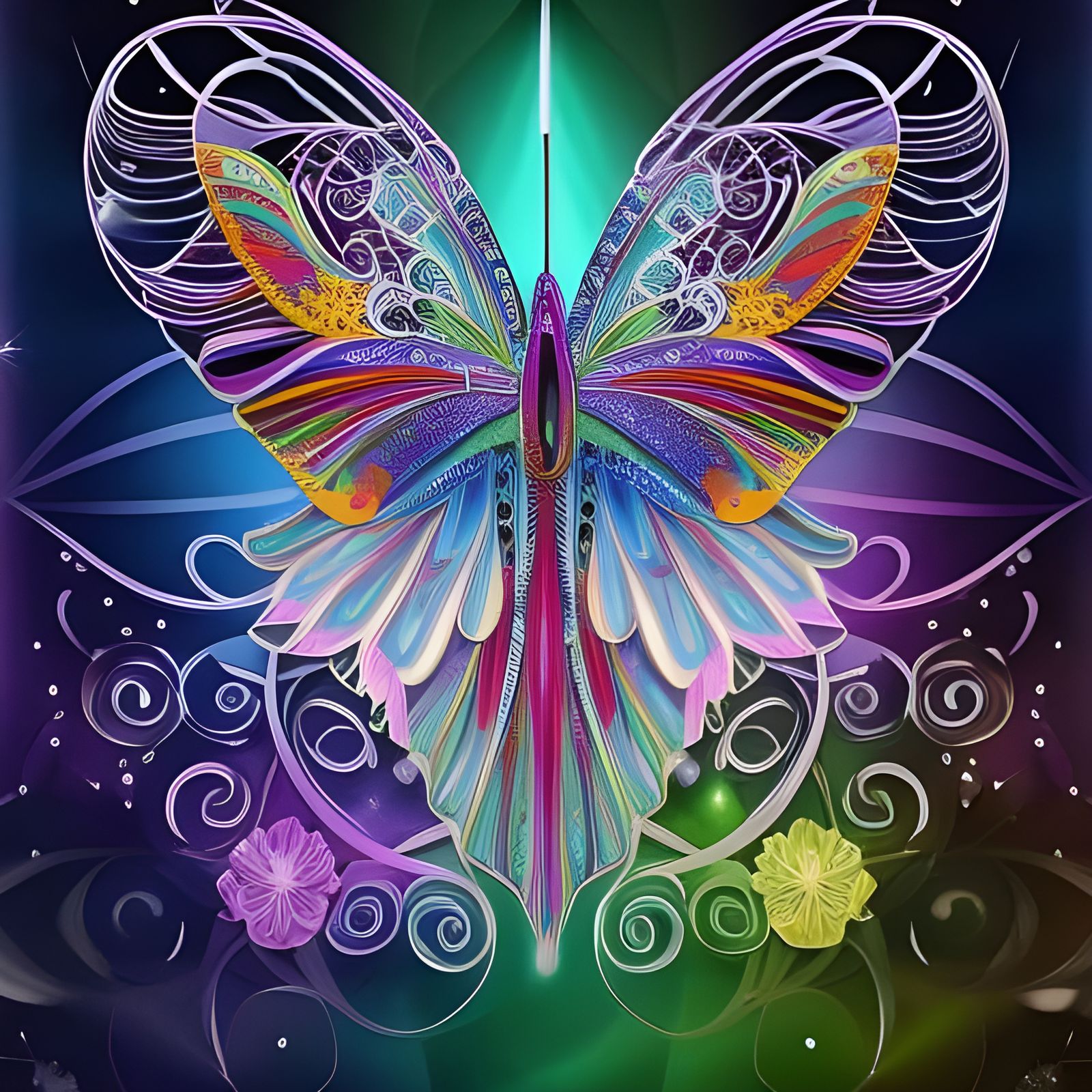 Rainbow Butterfly String~Art
