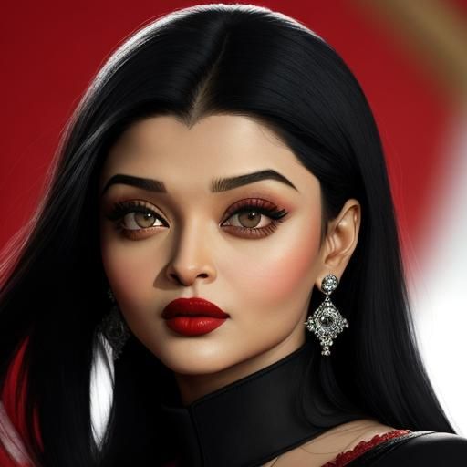 Close-Up Portrait of a Woman with Black Hair