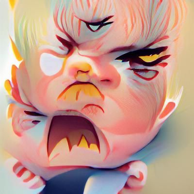 Angry Adult Baby Illustration