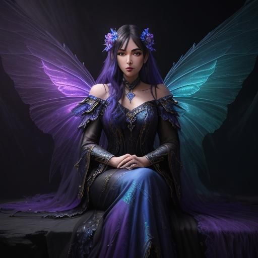 Dark Fairy in Mystical Fauvist Fantasy Art