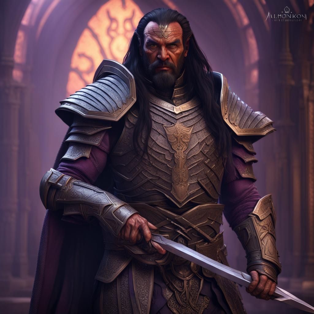 Klingon Warrior in Medieval Armor: Digital Art