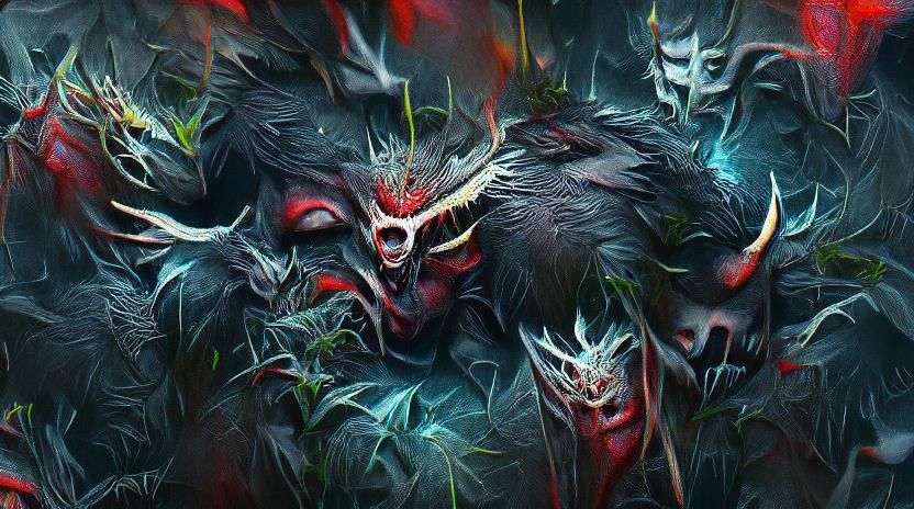 Heron Demon in Hellish Dark Fantasy Art