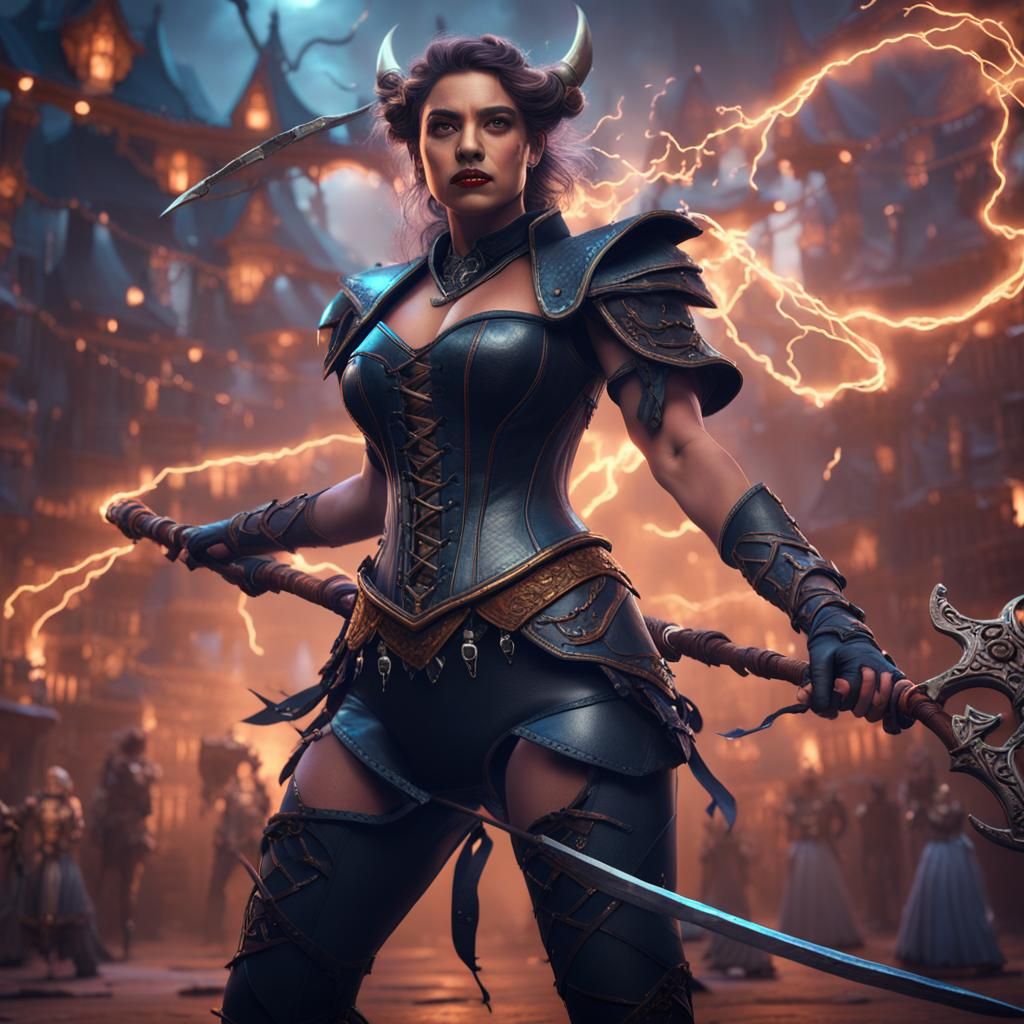 Kitsune Dancer on CRT Television, Digital Art