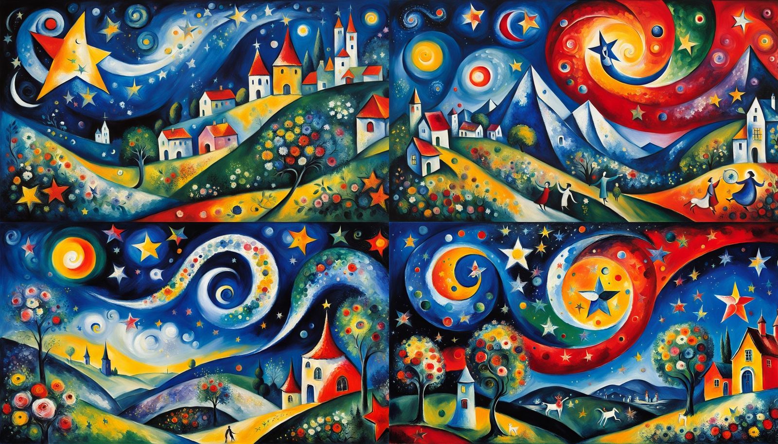 Dreamy Star in Naïve Art Style