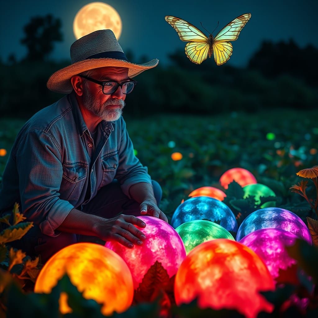 Glowing Watermelon Discovery in Magical Realism