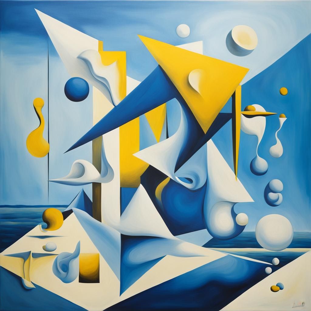 Surreal Melting Geometric Shapes in Oil