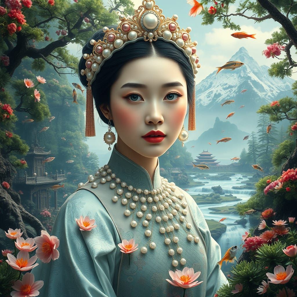 Hyper-Realistic Mermaid Empress Portrait