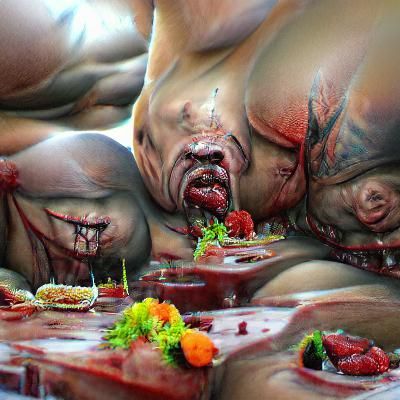 Gory Cemetery Buffet in Digital Painting