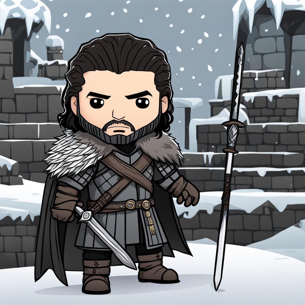 Chibi Jon Snow at Winterfell