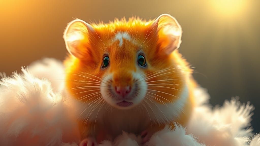 Majestic Golden Hamster in Radiant Light