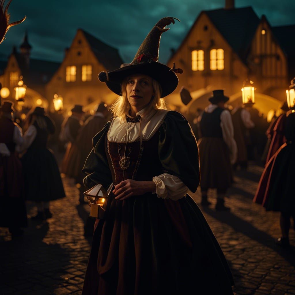 Oktoberfest Celebration in Mystical Gothic Landscape