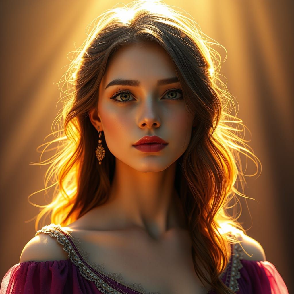 Ethereal Goddess Radiates Celestial Light