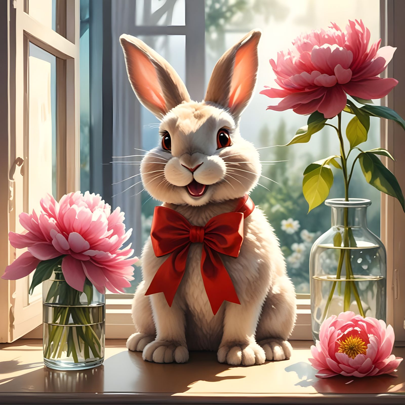 Bunny by the window