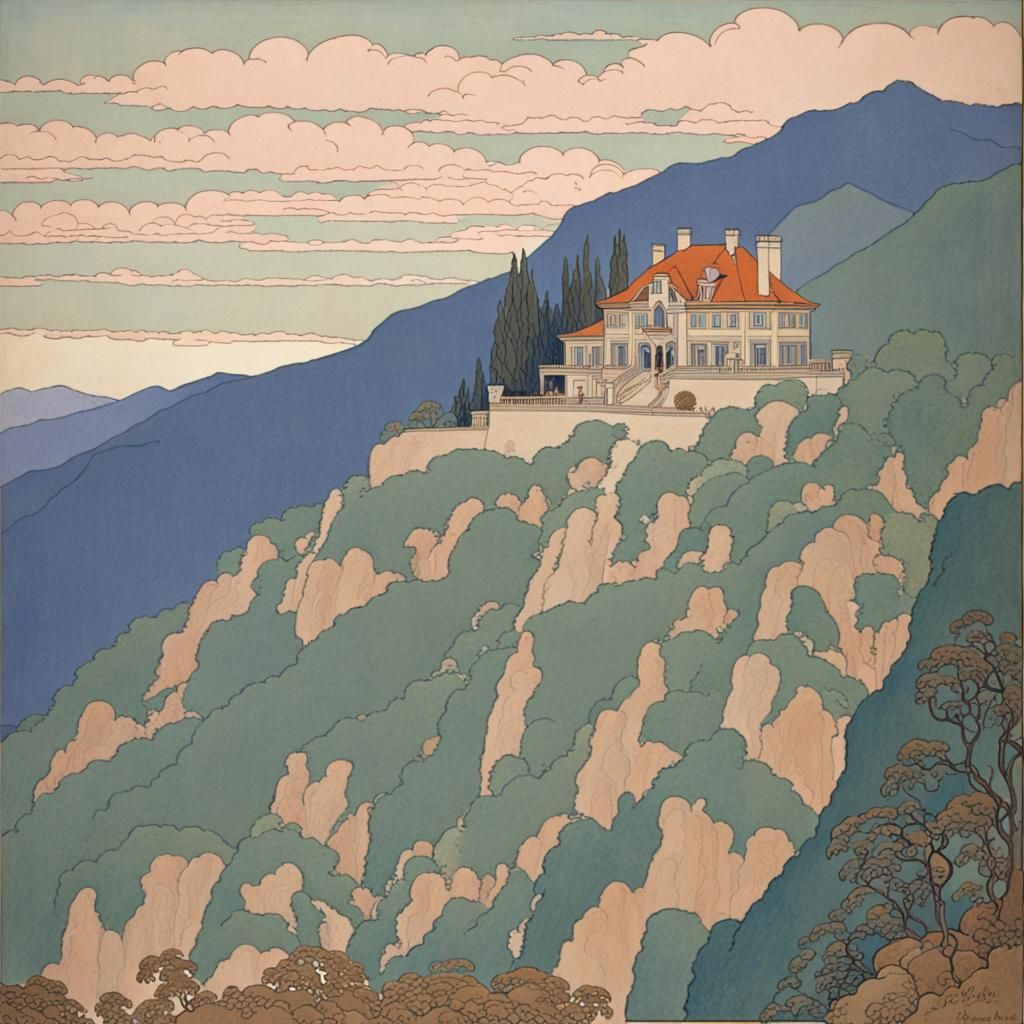 Mountain House in George Barbier Style