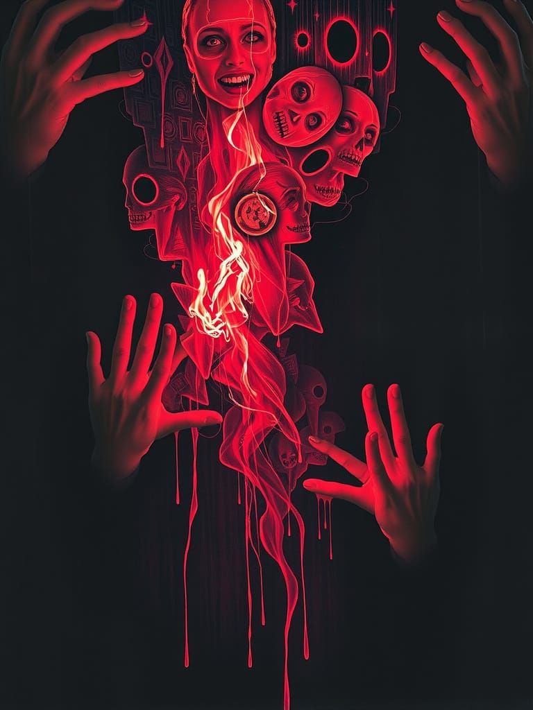 Dark Gothic Artwork in Glitchcore Style