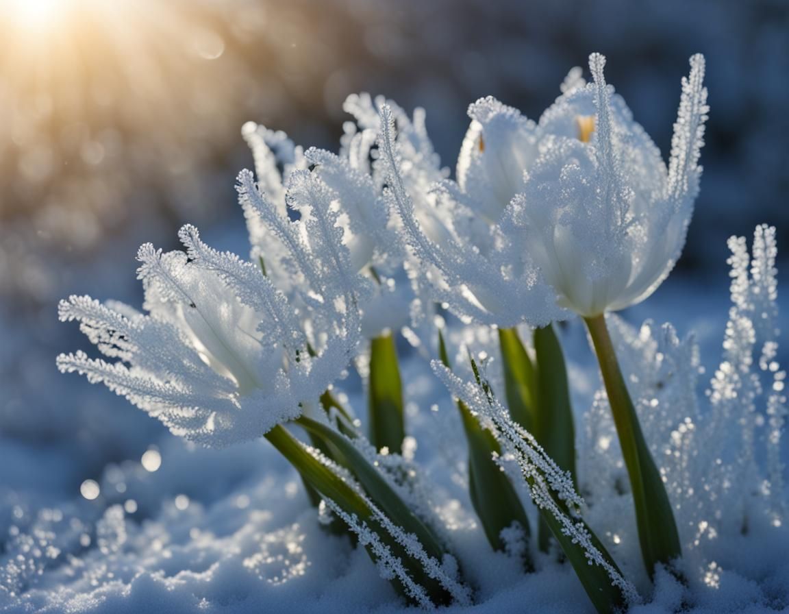 Icy Snowflake Tulip Flower: An Airy Creation