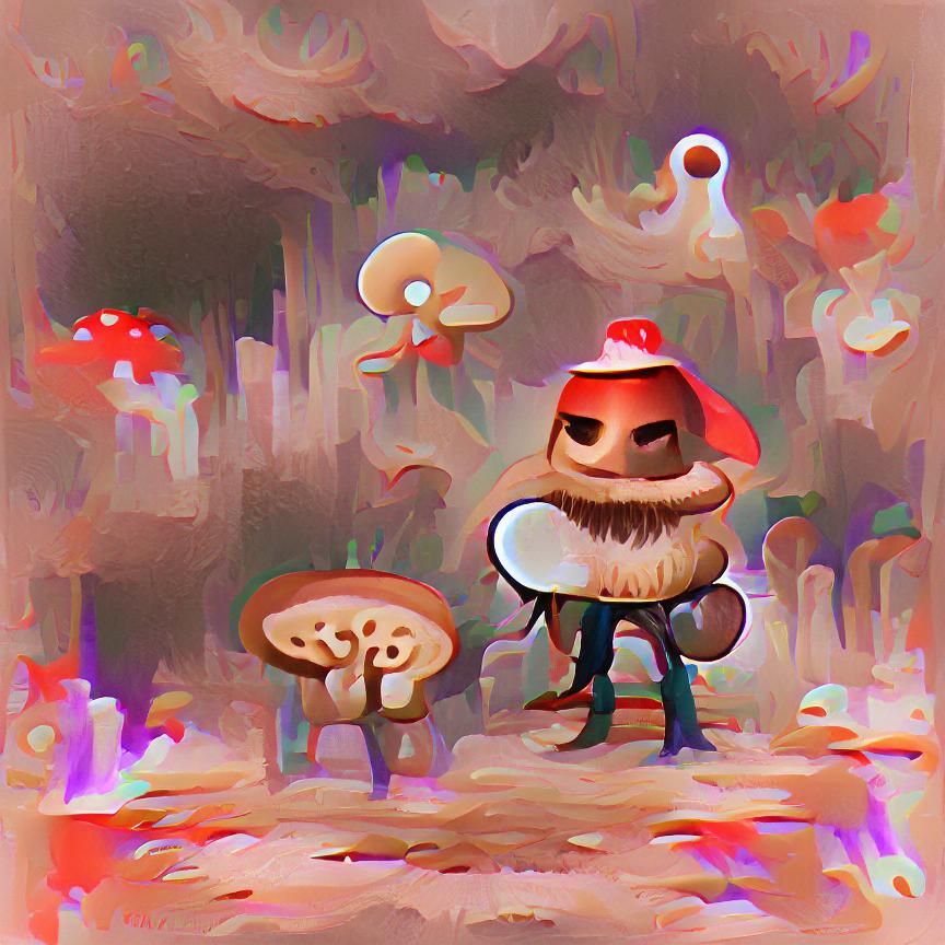 Whimsical Mushroom Man Generated by AI