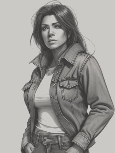 Wasteland Merc: Detailed Pencil Sketch of Survivor