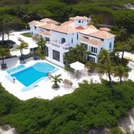 Beachfront Mansion: AI Generated Architecture